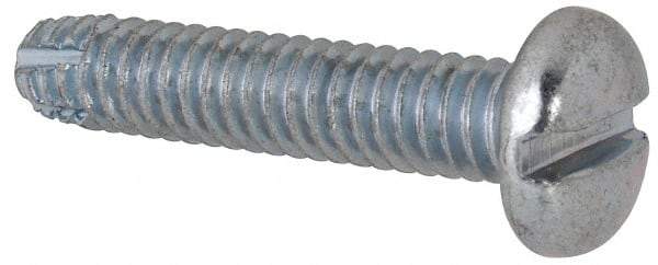 Value Collection - 1/4-20 UNC Thread, 1-1/4" Length Under Head, Slotted Drive Steel Thread Cutting Screw - Pan Head, Grade 2, Point Type F, Zinc-Plated Finish - Apex Tool & Supply