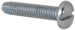 Value Collection - 1/4-20 UNC Thread, 1-1/4" Length Under Head, Slotted Drive Steel Thread Cutting Screw - Pan Head, Grade 2, Point Type F, Zinc-Plated Finish - Apex Tool & Supply