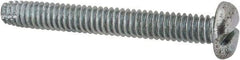 Value Collection - 1/4-20 UNC Thread, 2" Length Under Head, Slotted Drive Steel Thread Cutting Screw - Pan Head, Grade 2, Point Type F, Zinc-Plated Finish - Apex Tool & Supply