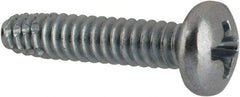 Value Collection - #6-32 UNC Thread, 5/8" Length Under Head, Phillips Drive Steel Thread Cutting Screw - Pan Head, Grade 2, Point Type F, Zinc-Plated Finish - Apex Tool & Supply