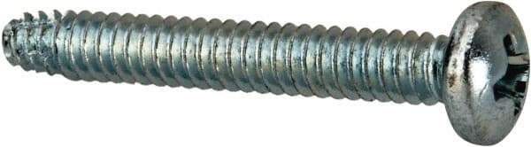 Value Collection - #6-32 UNC Thread, 1" Length Under Head, Phillips Drive Steel Thread Cutting Screw - Pan Head, Grade 2, Point Type F, Zinc-Plated Finish - Apex Tool & Supply