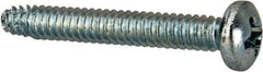 Value Collection - #6-32 UNC Thread, 1" Length Under Head, Phillips Drive Steel Thread Cutting Screw - Pan Head, Grade 2, Point Type F, Zinc-Plated Finish - Apex Tool & Supply
