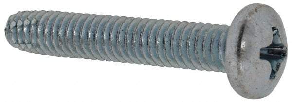 Value Collection - #8-32 UNC Thread, 1" Length Under Head, Phillips Drive Steel Thread Cutting Screw - Pan Head, Grade 2, Point Type F, Zinc-Plated Finish - Apex Tool & Supply