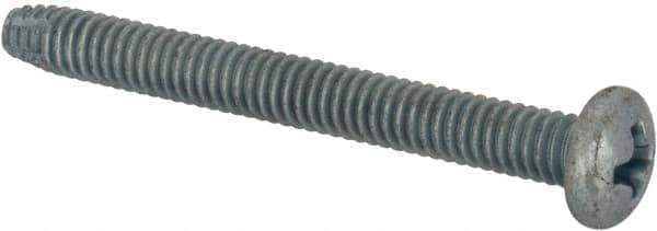 Value Collection - #8-32 UNC Thread, 1-1/2" Length Under Head, Phillips Drive Steel Thread Cutting Screw - Pan Head, Grade 2, Point Type F, Zinc-Plated Finish - Apex Tool & Supply