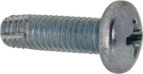 Value Collection - #10-32 UNF Thread, 5/8" Length Under Head, Phillips Drive Steel Thread Cutting Screw - Pan Head, Grade 2, Point Type F, Zinc-Plated Finish - Apex Tool & Supply