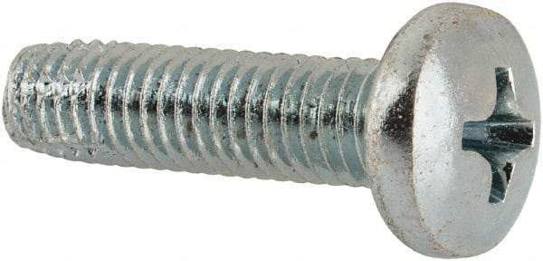 Value Collection - #10-32 UNF Thread, 3/4" Length Under Head, Phillips Drive Steel Thread Cutting Screw - Pan Head, Grade 2, Point Type F, Zinc-Plated Finish - Apex Tool & Supply