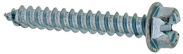 Value Collection - #14 Hex Washer Head Slotted Sheet Metal Screw - Steel, 1-3/4" Length Under Head, Grade 2 - Apex Tool & Supply