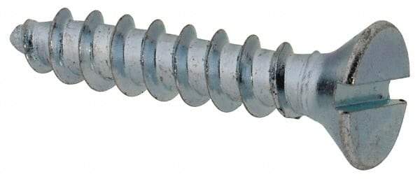 Value Collection - #10 Flat Head Slotted Sheet Metal Screw - Steel, 1" OAL, Grade 2 - Apex Tool & Supply