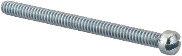 Value Collection - #6-32 UNC, 1-3/4" Length Under Head Slotted Drive Machine Screw - Fillister Head, Grade 2 Steel, Zinc-Plated Finish, Without Washer - Apex Tool & Supply