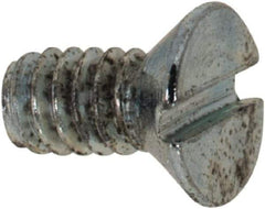 Value Collection - #2-56 UNC, 3/16" OAL Slotted Drive Machine Screw - Flat Head, Grade 2 Steel, Zinc-Plated Finish, Without Washer - Apex Tool & Supply