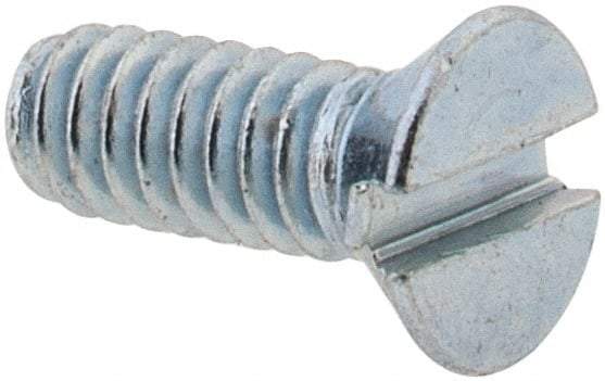 Value Collection - #2-56 UNC, 1/4" OAL Slotted Drive Machine Screw - Flat Head, Grade 2 Steel, Zinc-Plated Finish, Without Washer - Apex Tool & Supply