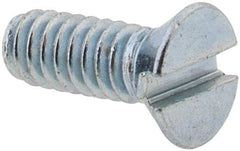 Value Collection - #2-56 UNC, 1/4" OAL Slotted Drive Machine Screw - Flat Head, Grade 2 Steel, Zinc-Plated Finish, Without Washer - Apex Tool & Supply