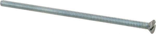 Value Collection - #6-32 UNC, 3-1/2" OAL Slotted Drive Machine Screw - Flat Head, Grade 2 Steel, Zinc-Plated Finish, Without Washer - Apex Tool & Supply