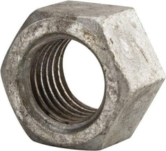 Value Collection - 1-3/8 - 6 UNC Steel Right Hand Hex Nut - 2-1/16" Across Flats, 1-11/64" High, Hot Dipped Galvanized Finish - Apex Tool & Supply