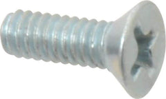 Value Collection - #5-40 UNC, 3/8" OAL Phillips Drive Machine Screw - Flat Head, Grade 2 Steel, Zinc-Plated Finish, Without Washer - Apex Tool & Supply