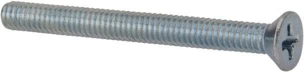 Value Collection - #8-32 UNC, 1-3/4" OAL Phillips Drive Machine Screw - Flat Head, Grade 2 Steel, Zinc-Plated Finish, Without Washer - Apex Tool & Supply