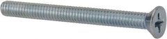 Value Collection - #8-32 UNC, 1-3/4" OAL Phillips Drive Machine Screw - Flat Head, Grade 2 Steel, Zinc-Plated Finish, Without Washer - Apex Tool & Supply