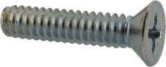 Value Collection - #10-24 UNC, 7/8" OAL Phillips Drive Machine Screw - Flat Head, Grade 2 Steel, Zinc-Plated Finish, Without Washer - Apex Tool & Supply