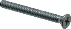 Value Collection - #10-24 UNC, 1-3/4" OAL Phillips Drive Machine Screw - Flat Head, Grade 2 Steel, Zinc-Plated Finish, Without Washer - Apex Tool & Supply