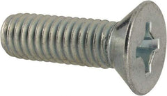 Value Collection - 3/8-16 UNC, 1-1/4" OAL Phillips Drive Machine Screw - Flat Head, Grade 2 Steel, Zinc-Plated Finish, Without Washer - Apex Tool & Supply