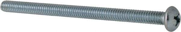 Value Collection - 1/4-20 UNC, 4" Length Under Head Phillips Drive Machine Screw - Round Head, Grade 2 Steel, Zinc-Plated Finish, Without Washer - Apex Tool & Supply