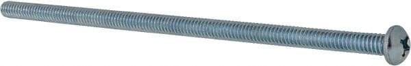 Value Collection - 1/4-20 UNC, 6" Length Under Head Phillips Drive Machine Screw - Round Head, Grade 2 Steel, Zinc-Plated Finish, Without Washer - Apex Tool & Supply