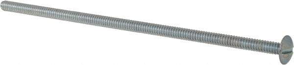 Value Collection - #6-32 UNC, 4" Length Under Head Slotted Drive Machine Screw - Truss Head, Grade 2 Steel, Zinc-Plated Finish, Without Washer - Apex Tool & Supply