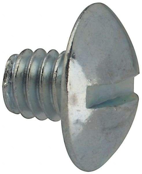 Value Collection - #8-32 UNC, 3/16" Length Under Head Slotted Drive Machine Screw - Truss Head, Grade 2 Steel, Zinc-Plated Finish, Without Washer - Apex Tool & Supply