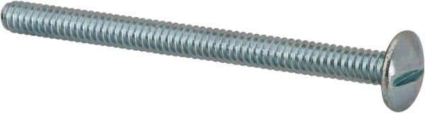 Value Collection - #10-24 UNC, 2-1/2" Length Under Head Slotted Drive Machine Screw - Truss Head, Grade 2 Steel, Zinc-Plated Finish, Without Washer - Apex Tool & Supply