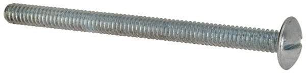 Value Collection - 1/4-20 UNC, 3-1/2" Length Under Head Slotted Drive Machine Screw - Truss Head, Grade 2 Steel, Zinc-Plated Finish, Without Washer - Apex Tool & Supply