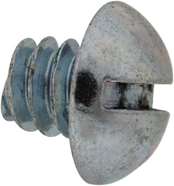 Value Collection - #10-24 UNC, 3/16" Length Under Head Slotted Drive Machine Screw - Round Head, Grade 2 Steel, Zinc-Plated Finish, Without Washer - Apex Tool & Supply