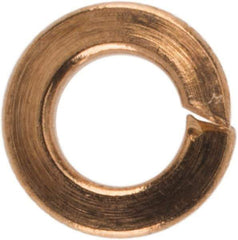 Value Collection - #3, 0.101" ID, 0.025" Thick Split Lock Washer - Silicon Bronze, Uncoated, 0.101" Min ID, 0.107" Max ID, 0.195" Max OD - Apex Tool & Supply