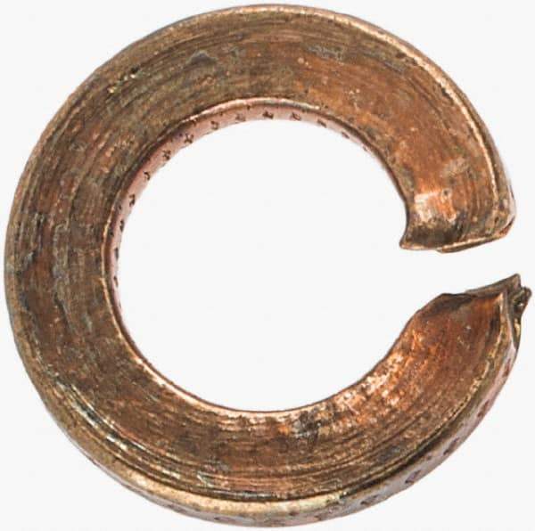 Value Collection - #5, 0.127" ID, 0.031" Thick Split Lock Washer - Silicon Bronze, Uncoated, 0.127" Min ID, 0.133" Max ID, 0.236" Max OD - Apex Tool & Supply