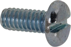 Value Collection - #12-24 UNC, 1/2" Length Under Head Slotted Drive Machine Screw - Pan Head, Grade 2 Steel, Zinc-Plated Finish, Without Washer - Apex Tool & Supply