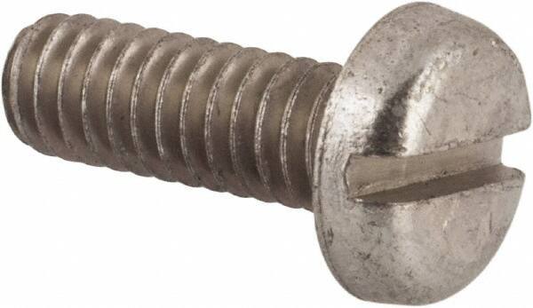 Value Collection - #12-24 UNC, 5/8" Length Under Head Slotted Drive Machine Screw - Pan Head, Grade 2 Steel, Zinc-Plated Finish, Without Washer - Apex Tool & Supply