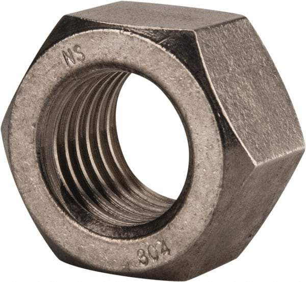 Value Collection - 1-3/8 - 6 UNC Stainless Steel Right Hand Hex Nut - 2-1/16" Across Flats, 1-11/64" High, Uncoated - Apex Tool & Supply