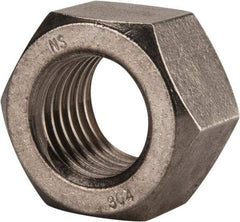 Value Collection - 1-3/8 - 6 UNC Stainless Steel Right Hand Hex Nut - 2-1/16" Across Flats, 1-11/64" High, Uncoated - Apex Tool & Supply