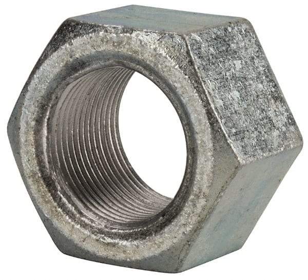 Value Collection - 1-3/8 - 12 UNF Steel Right Hand Hex Nut - 2-1/16" Across Flats, 1-11/64" High, Zinc Clear Finish - Apex Tool & Supply