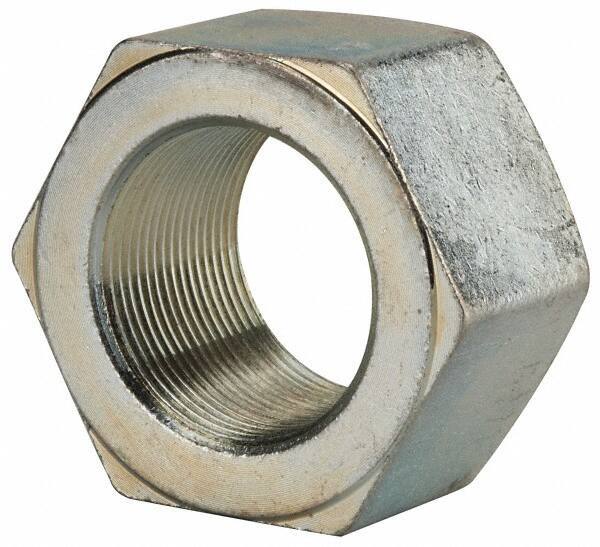 Value Collection - 1-3/4 - 12 UN Steel Right Hand Hex Nut - 2-5/8" Across Flats, 1-1/2" High, Zinc Clear Finish - Apex Tool & Supply