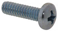 Value Collection - #4-40 UNC, 7/16" Length Under Head Phillips Drive Machine Screw - Pan Head, Grade 2 Steel, Zinc-Plated Finish, Without Washer - Apex Tool & Supply
