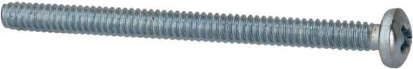 Value Collection - #4-40 UNC, 1-1/2" Length Under Head Phillips Drive Machine Screw - Pan Head, Grade 2 Steel, Zinc-Plated Finish, Without Washer - Apex Tool & Supply