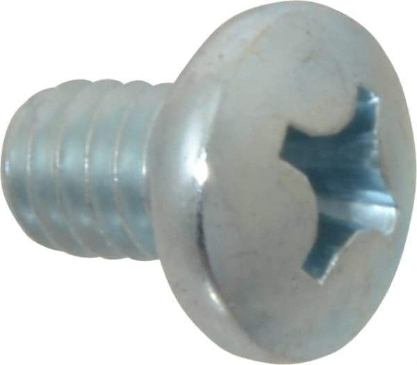 Value Collection - 1/4-20 UNC, 3/8" Length Under Head Phillips Drive Machine Screw - Pan Head, Grade 2 Steel, Zinc-Plated Finish, Without Washer - Apex Tool & Supply
