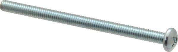 Value Collection - 1/4-20 UNC, 4" Length Under Head Phillips Drive Machine Screw - Pan Head, Grade 2 Steel, Zinc-Plated Finish, Without Washer - Apex Tool & Supply