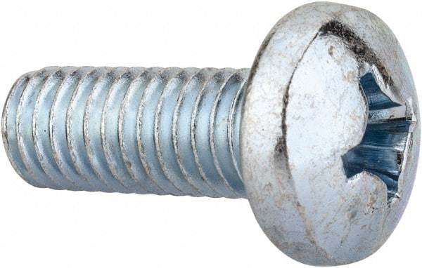 Value Collection - 3/8-16 UNC, 1" Length Under Head Phillips Drive Machine Screw - Pan Head, Grade 2 Steel, Zinc-Plated Finish, Without Washer - Apex Tool & Supply