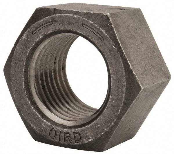 Value Collection - 2-1/4 - 4-1/2 UNC Steel Right Hand Hex Nut - 3-3/8" Across Flats, 1-15/16" High, Uncoated - Apex Tool & Supply