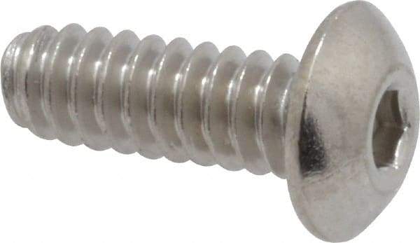 Value Collection - #6-32 UNC Hex Socket Drive, Button Screw - Grade 316 Stainless Steel, Uncoated, 3/8" Length Under Head - Apex Tool & Supply