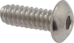 Value Collection - #6-32 UNC Hex Socket Drive, Button Screw - Grade 316 Stainless Steel, Uncoated, 3/8" Length Under Head - Apex Tool & Supply