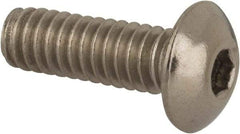 Value Collection - #8-32 UNC Hex Socket Drive, Button Screw - Grade 316 Stainless Steel, Uncoated, 1/2" Length Under Head - Apex Tool & Supply