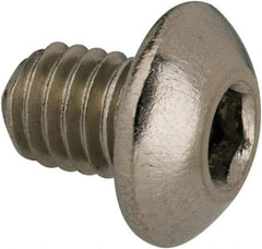 Value Collection - #10-32 UNF Hex Socket Drive, Button Screw - Grade 316 Stainless Steel, Uncoated, 1/4" Length Under Head - Apex Tool & Supply