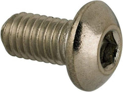 Value Collection - #10-32 UNF Hex Socket Drive, Button Screw - Grade 316 Stainless Steel, Uncoated, 3/8" Length Under Head - Apex Tool & Supply